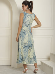 Women Blue Printed A-Line Dresses - JND_1016Blue_XS