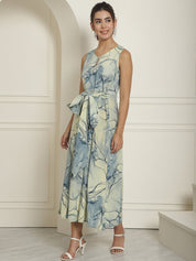 Women Blue Printed A-Line Dresses - JND_1016Blue_XS