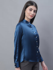 Women Blue Solid Shirt Style Top - JNT_2015Peacock_XS