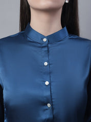 Women Blue Solid Shirt Style Top - JNT_2015Peacock_XS