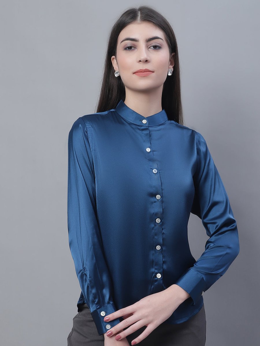 Women Blue Solid Shirt Style Top - JNT_2015Peacock_XS