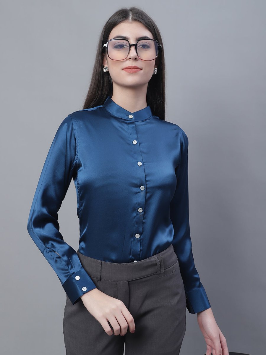 Women Blue Solid Shirt Style Top - JNT_2015Peacock_XS