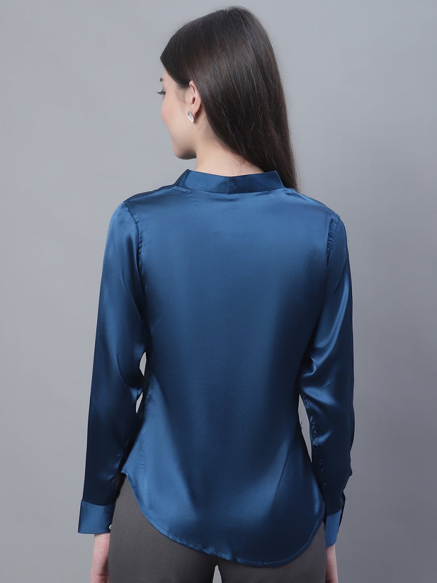 Women Blue Solid Shirt Style Top - JNT_2015Peacock_XS