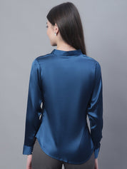 Women Blue Solid Shirt Style Top - JNT_2015Peacock_XS