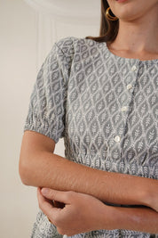 Women Chikankari Work Empire Top - JNT_2011Grey_XS