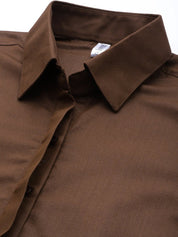 Women Coffee Solid Shirt Style Top - JNS_2007Coffee_XS
