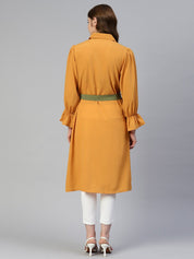 Women Embroiderd Shirt Style Top - JNT_2004Yellow_XS