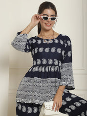 Women Embroidered and Sequin work Co-ords - JNCS_3001Navy_XS