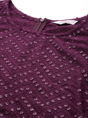 Women Embroidered Sequinned Kurta & Palazzos With Dupatta - JOKPL_D47P_1530_Purple_S