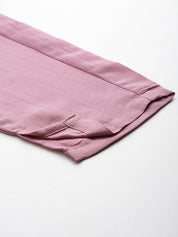 Women Embroidered Thread Work Kurta & Trousers With Dupatta - JOKS_D48M_1531_Purple_S