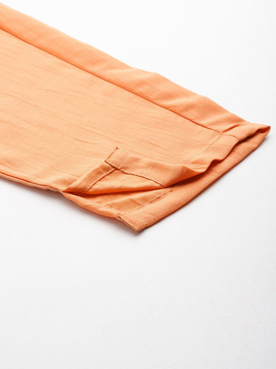 Women Embroidered Thread Work Kurta & Trousers With Dupatta - JOKS_D48M_1531_Orange_S