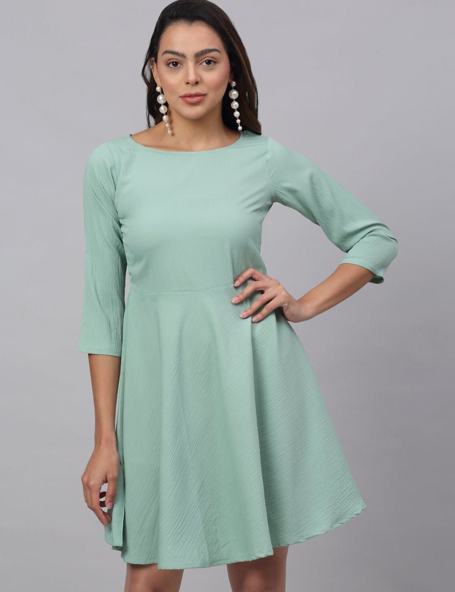 Women Green A-Line Dress - JND_1001Green_XS