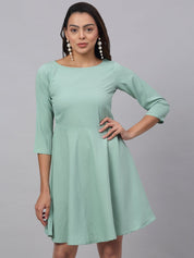 Women Green A-Line Dress - JND_1001Green_XS
