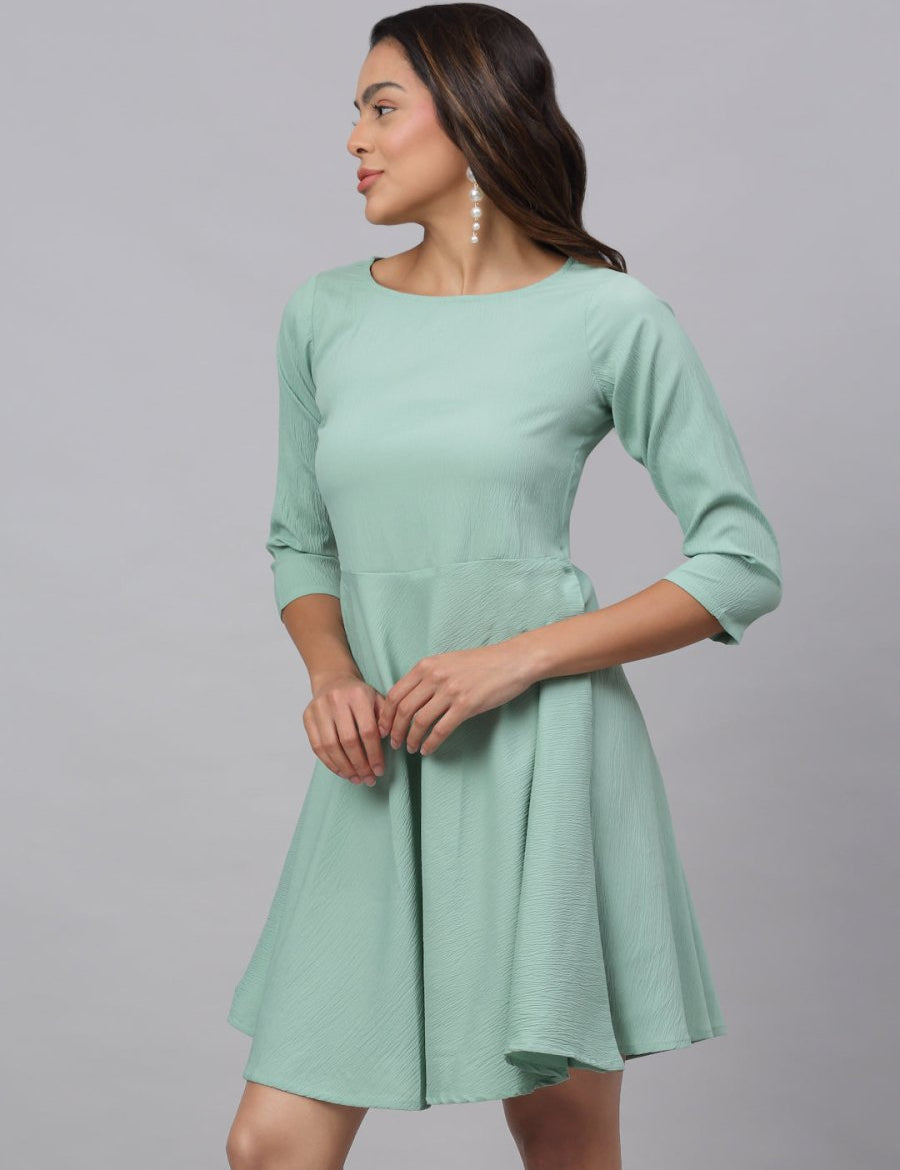 Women Green A-Line Dress - JND_1001Green_XS