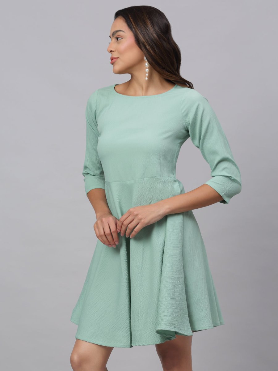 Women Green A-Line Dress - JND_1001Green_XS