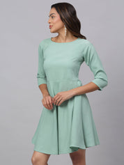 Women Green A-Line Dress - JND_1001Green_XS