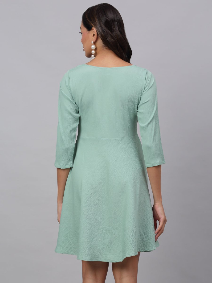Women Green A-Line Dress - JND_1001Green_XS