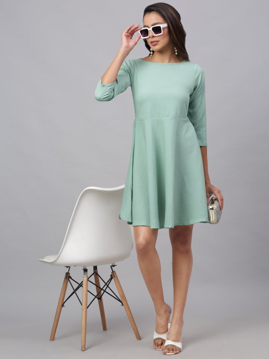 Women Green A-Line Dress - JND_1001Green_XS