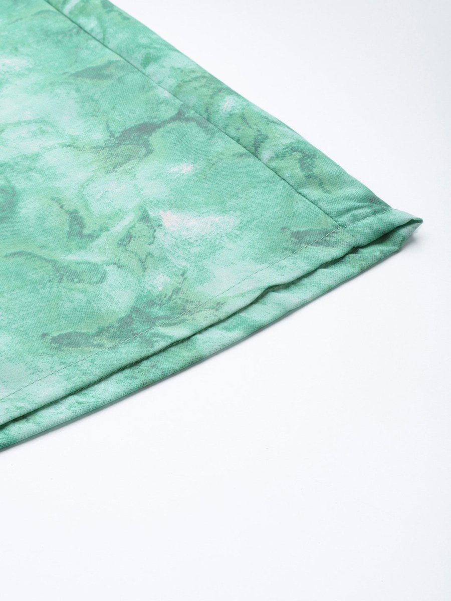 Women Green Printed Crop Top With Palazzos - JNCS_3006Green_XS
