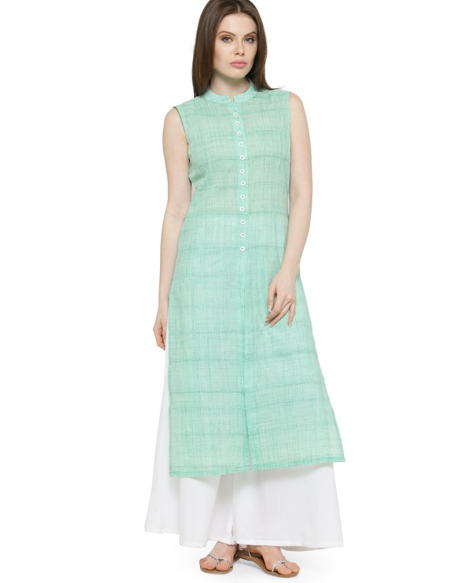 Women Green Solid Straight Kurta - JOK_1032_Green_S