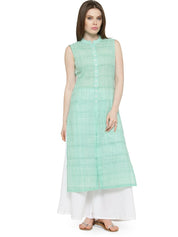 Women Green Solid Straight Kurta - JOK_1032_Green_S