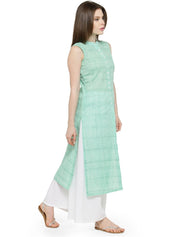 Women Green Solid Straight Kurta - JOK_1032_Green_S