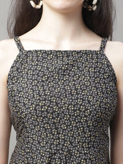 Women Grey Floral Printed A-Line Dresses - JND_1019Grey_XS