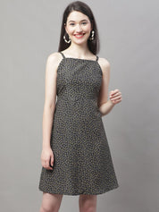 Women Grey Floral Printed A-Line Dresses - JND_1019Grey_XS