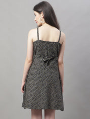 Women Grey Floral Printed A-Line Dresses - JND_1019Grey_XS