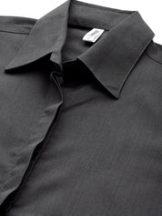 Women Grey Solid Shirt Style Top - JNS_2007Grey_XS