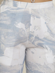 Women Light-Blue Tie Dye Printed Rayon Kaftan Tunic With Trousers - JNCS_3002Light-Blue_XS