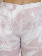 Women Light-Purple Tie Dye Printed Rayon Kaftan Tunic With Trousers - JNCS_3002Light-Purple_XS