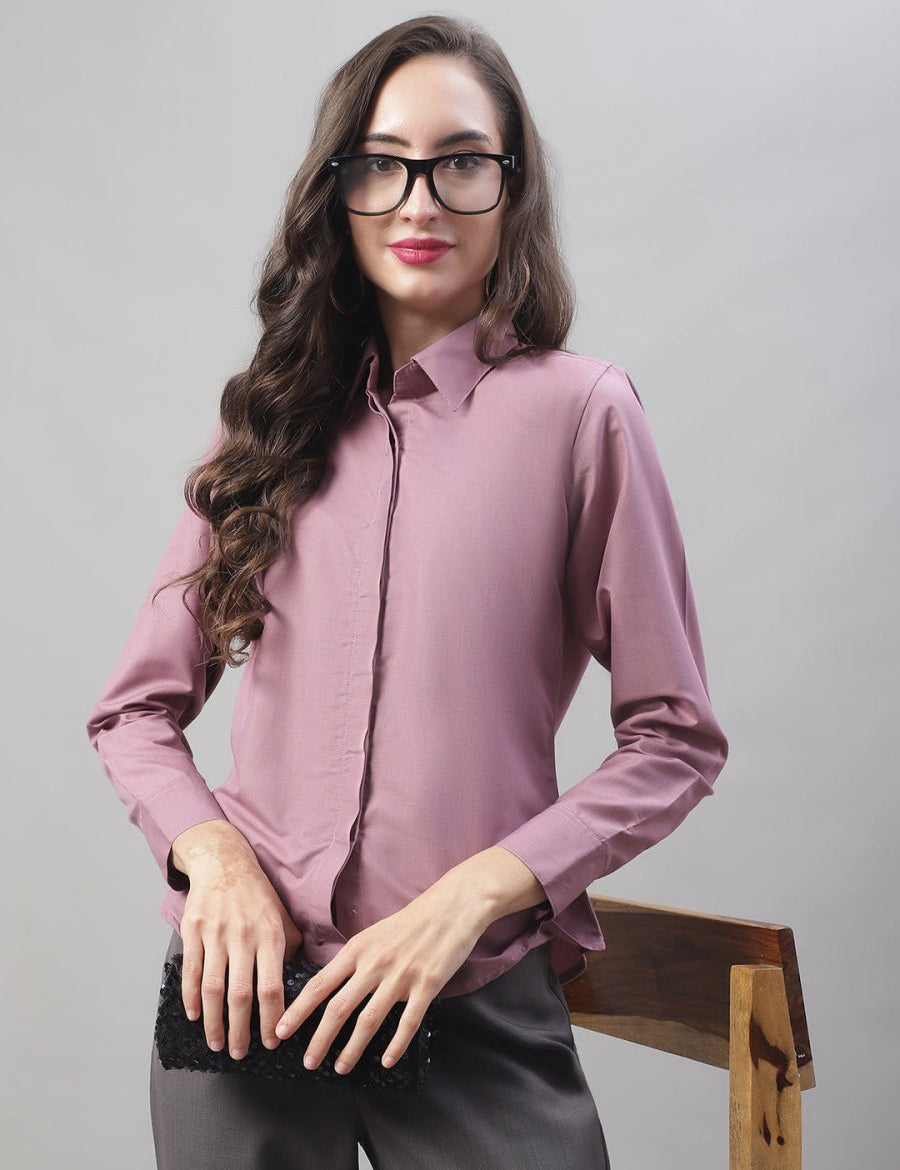 Women Magenta Pink Solid Shirt Style Top - JNS_2007Magenta_XS
