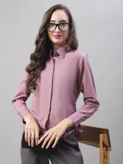 Women Magenta Pink Solid Shirt Style Top - JNS_2007Magenta_XS