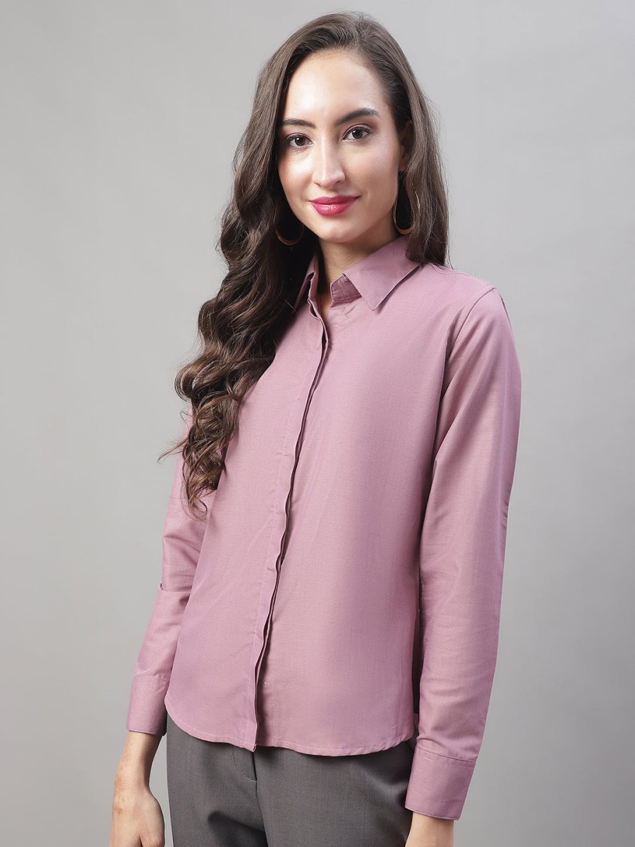 Women Magenta Pink Solid Shirt Style Top - JNS_2007Magenta_XS