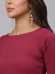 Women Maroon A-Line Dress - JND_1001Maroon_XS