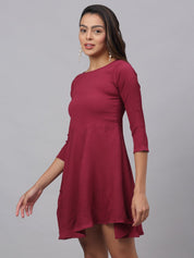Women Maroon A-Line Dress - JND_1001Maroon_XS