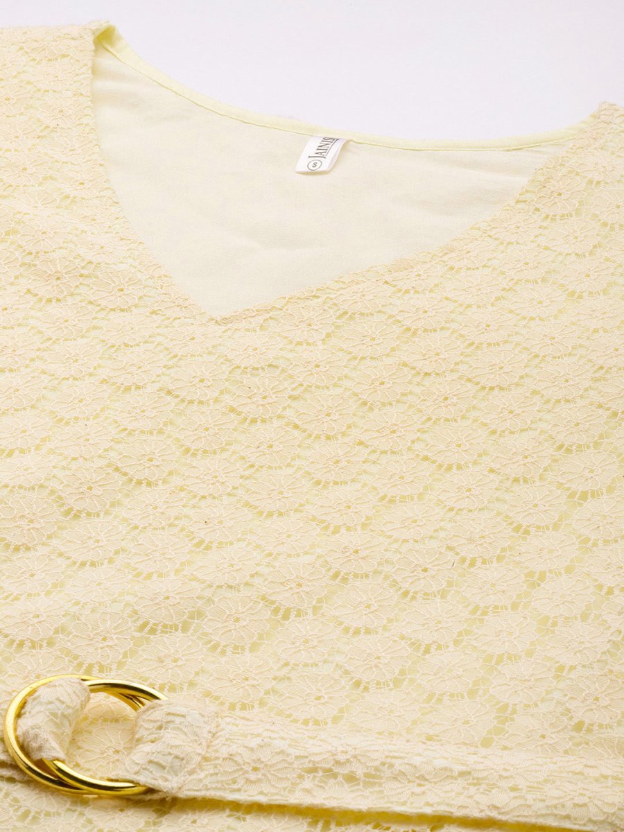 Women Off-White A-Line Cotton Dress - JND_1011Cream_XS