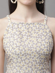 Women Off White Floral Printed A-Line Dresses - JND_1019Off-White_XS