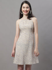 Women Off White Floral Printed A-Line Dresses - JND_1019Off-White_XS