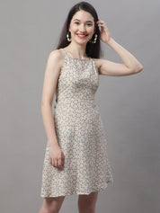 Women Off White Floral Printed A-Line Dresses - JND_1019Off-White_XS