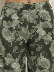 Women Olive Green Printed Crop Top With Palazzos - JNCS_3006Olive_XS