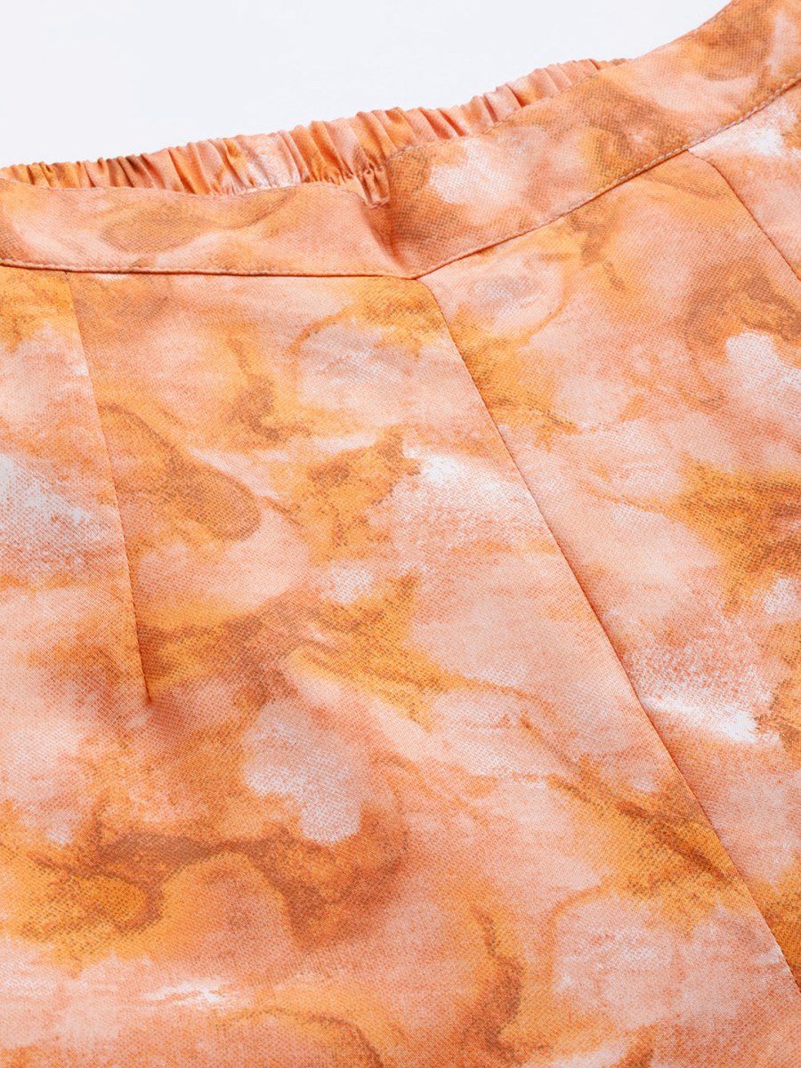 Women Orange Printed Crop Top With Palazzos - JNCS_3006Orange_XS