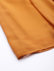 Women Orange & Silver Ethnic Motifs Foil Printed Straight Kurta Sharara Dupatta - JOKPS_D32O_1444_Orange_S