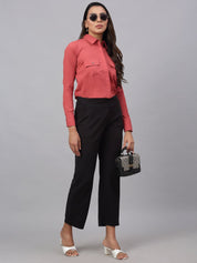 Women Peach Solid Shirt - JNS_2001Peach_XS