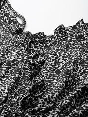 Women Printed crop top with frills - JNT_2008Black_XS