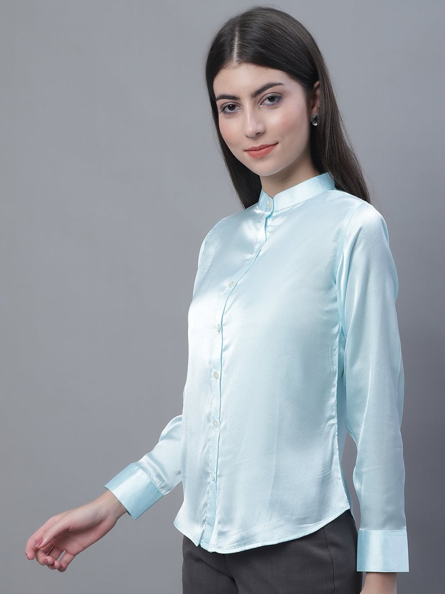 Women Sky Blue Solid Shirt Style Top - JNT_2015Sky_XS