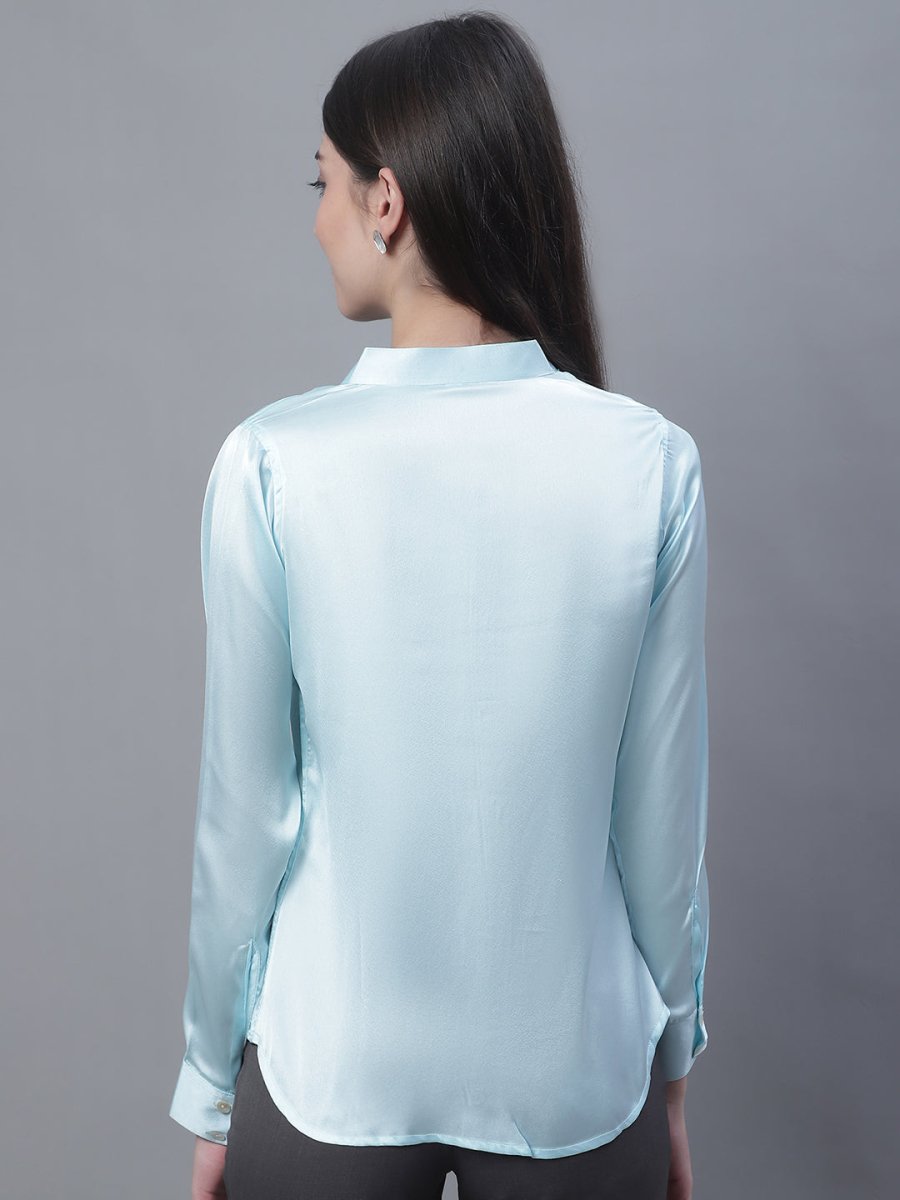Women Sky Blue Solid Shirt Style Top - JNT_2015Sky_XS