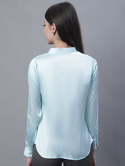 Women Sky Blue Solid Shirt Style Top - JNT_2015Sky_XS