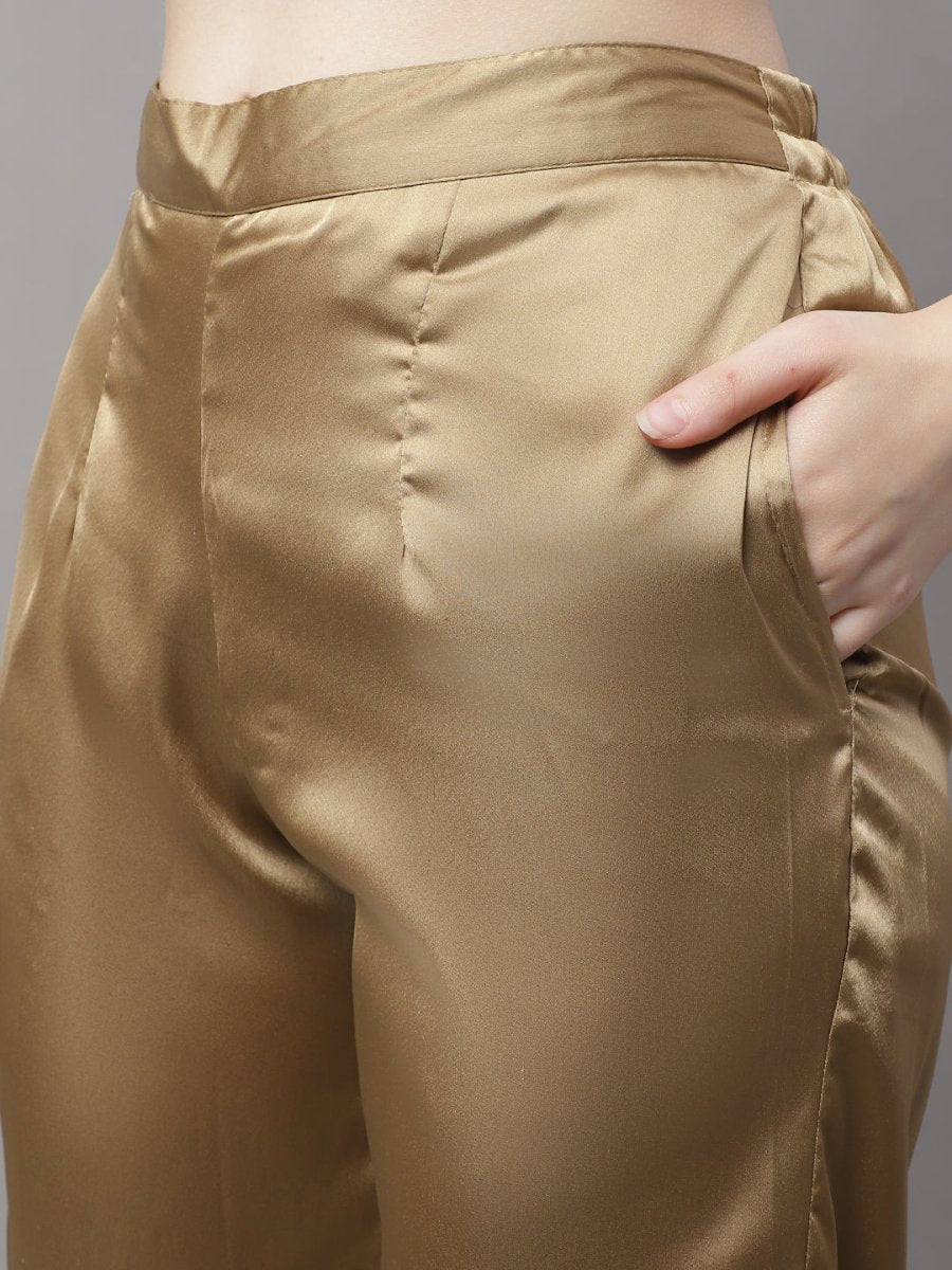 Women stylish Co-ords with belt - JNCS_3004Golden_XS